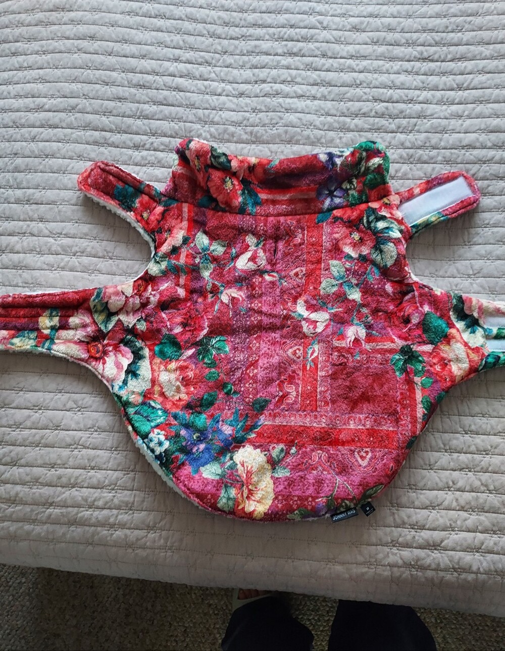 Johnny Was Red Floral Dog Harness Vest NWOT
